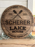 Personalized Rustic Bourbon Barrel Bar Sign image 0