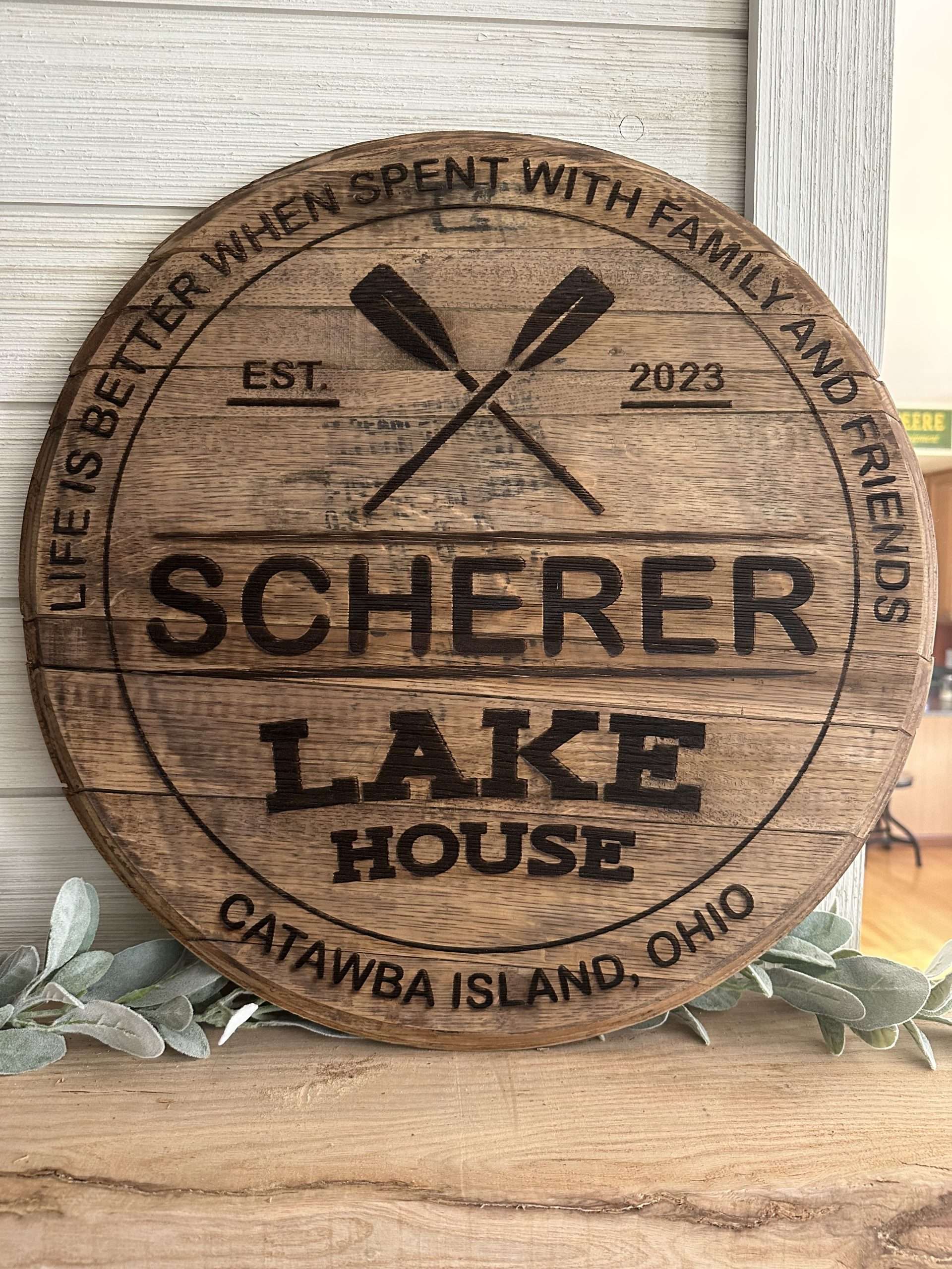 Personalized Rustic Bourbon Barrel Bar Sign image 0