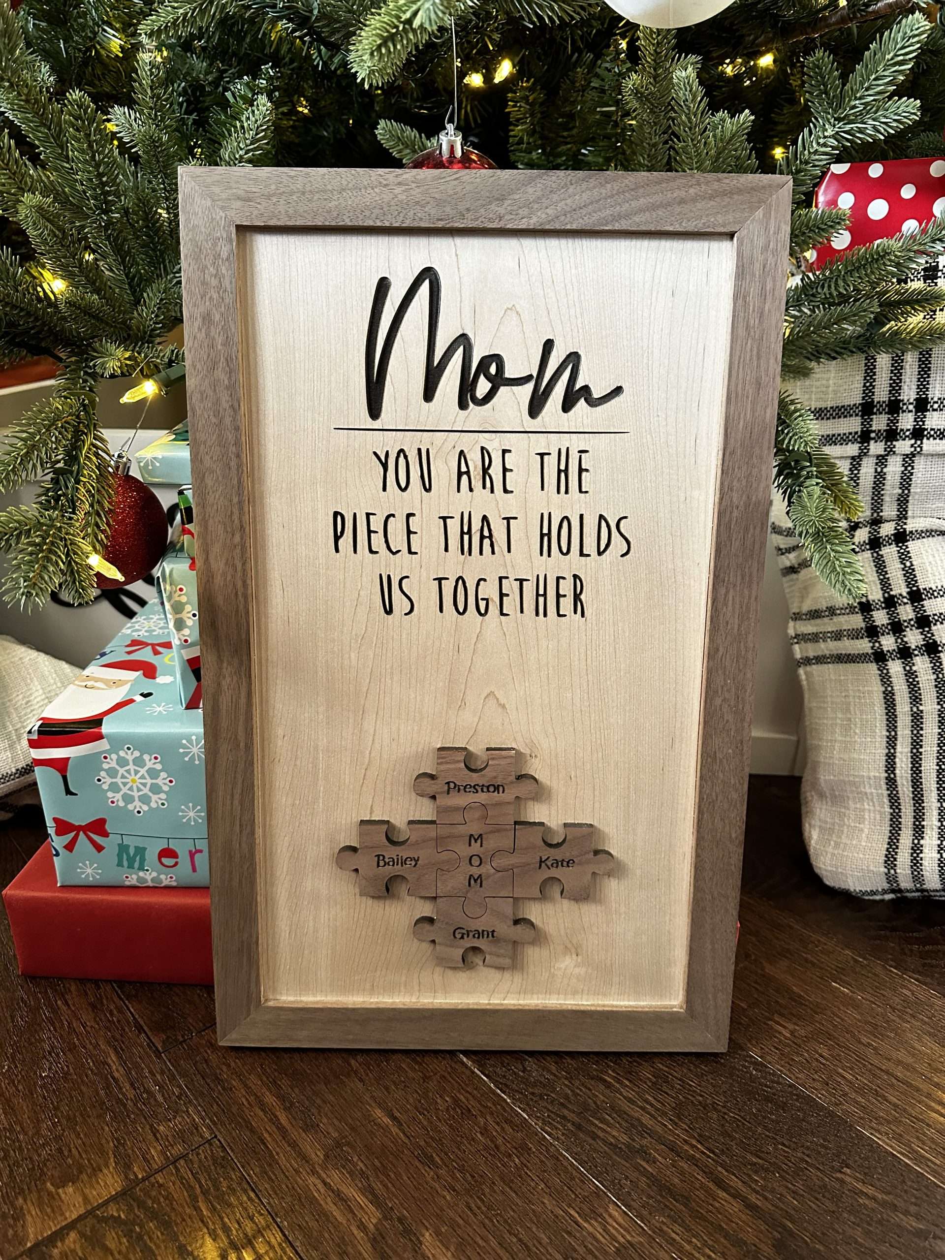 Mom You Are The Piece That Holds Us Together, Mothers Day Gift, Gift For Mom, Puzzle Name Sign image 0